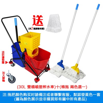 拖把/30L雙桶噴塑榨水車套裝